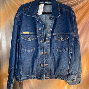 Vintage Prison Blues jean jacket size‎ L 46” chest 42” waist.  Box. C